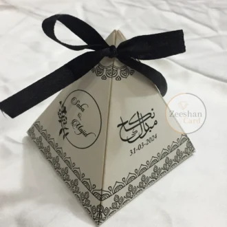 Black Printed Pyramid Box