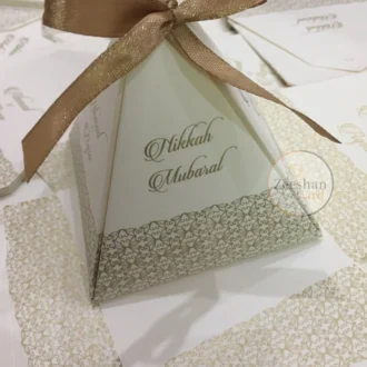 Pyramid Bid Box With Ribbon