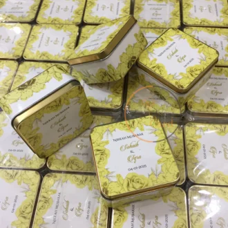 Golden Square Tin Bid Box