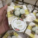 Flower Box With Zari Ribbon And Tai