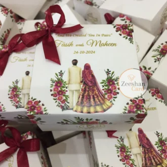 Floral Bid Box With Couple And Tai