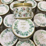 Green Flowers Tin Box