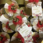 Red Flower And Ribbon Tin Box