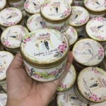 Couple Tin Box With Pink Flowers