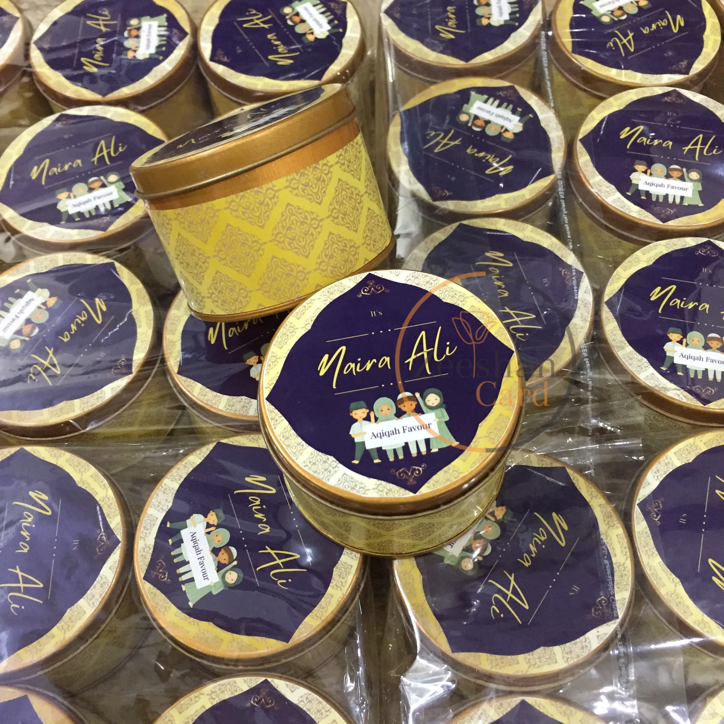 Customised Aqiqah Tin Boxes Customised Aqiqah Tin Boxes