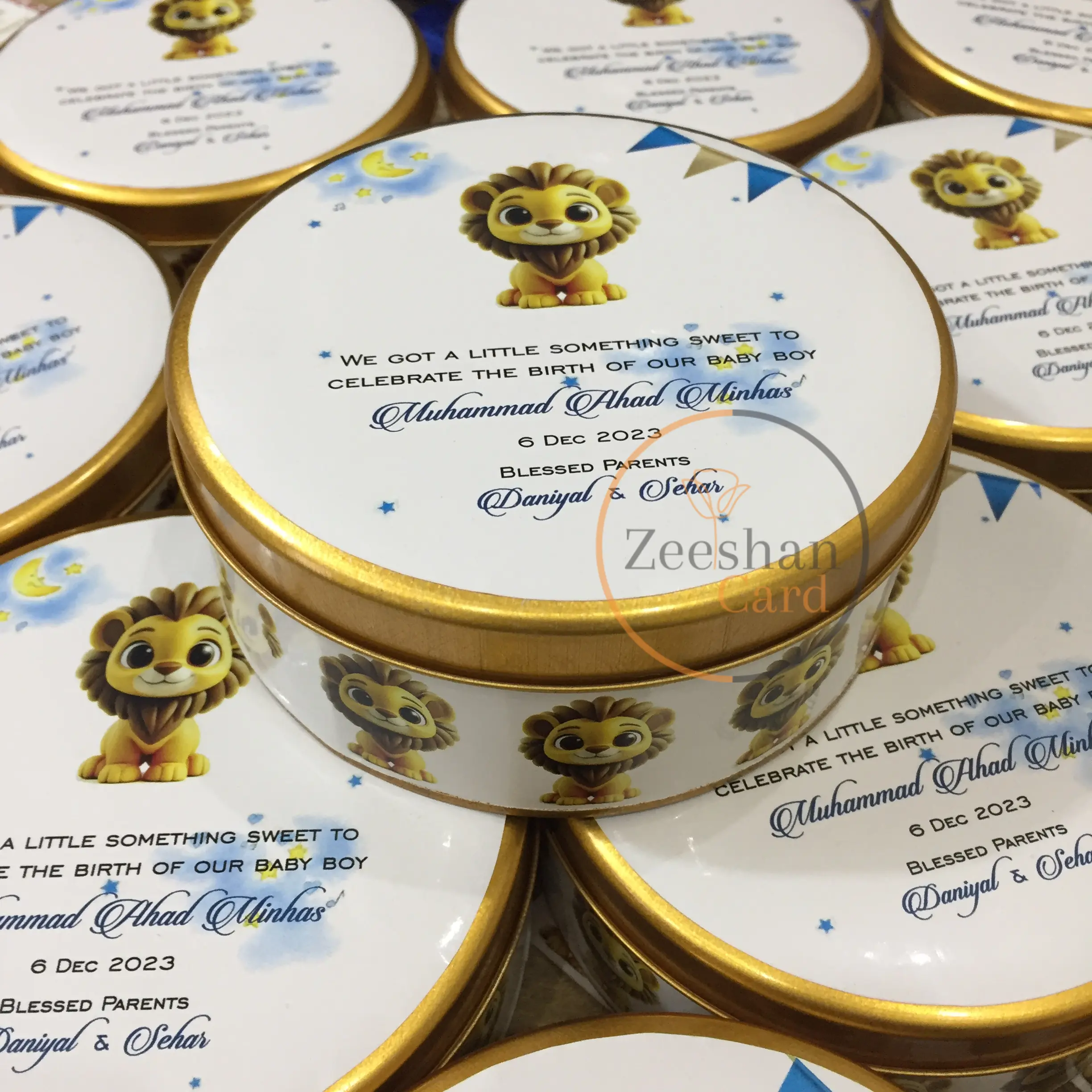 Customised Birth Announcement Half Kg Tin Box Customised Birth Announcement Half Kg Tin Box