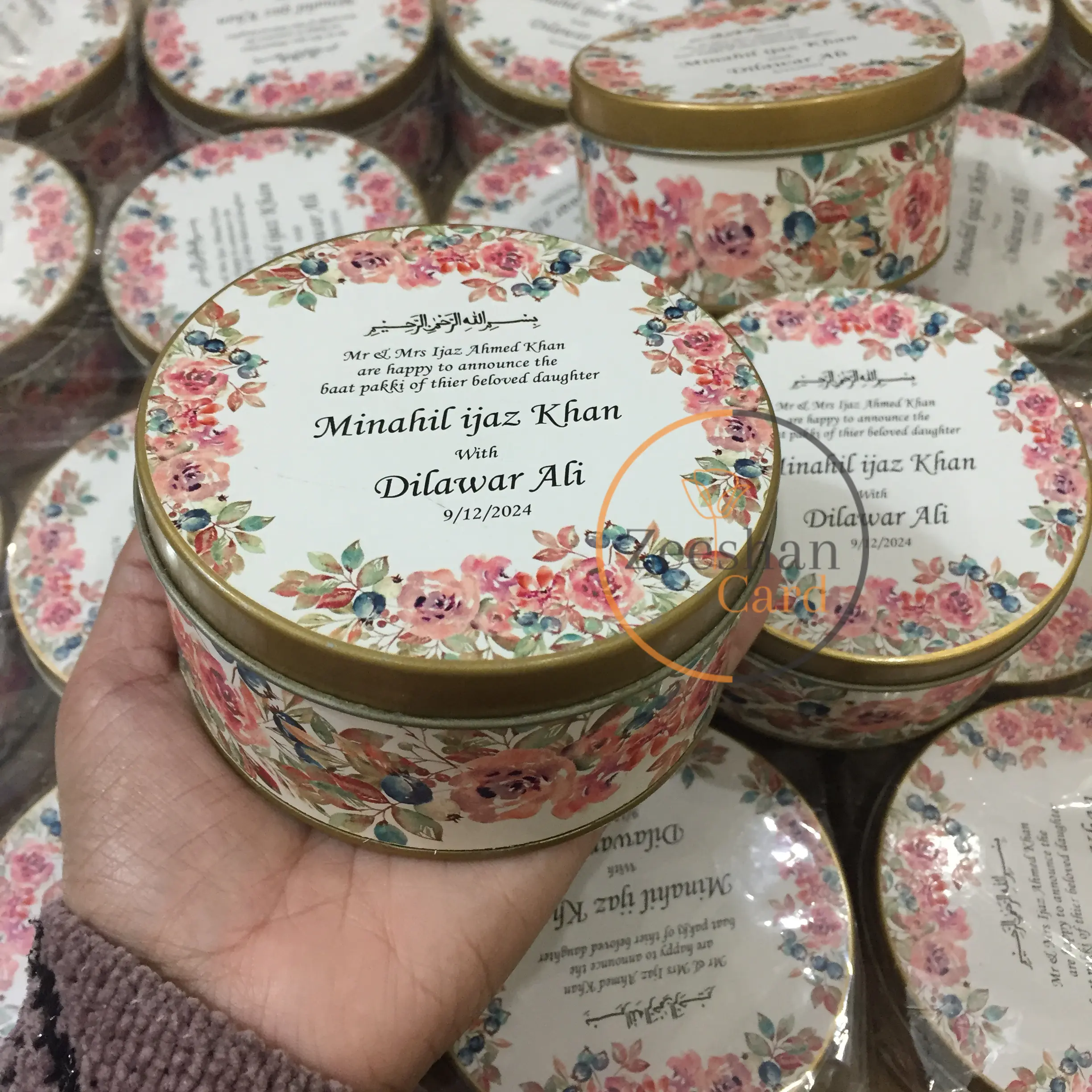 Pink Flower Tin Box Pink Flower Tin Box