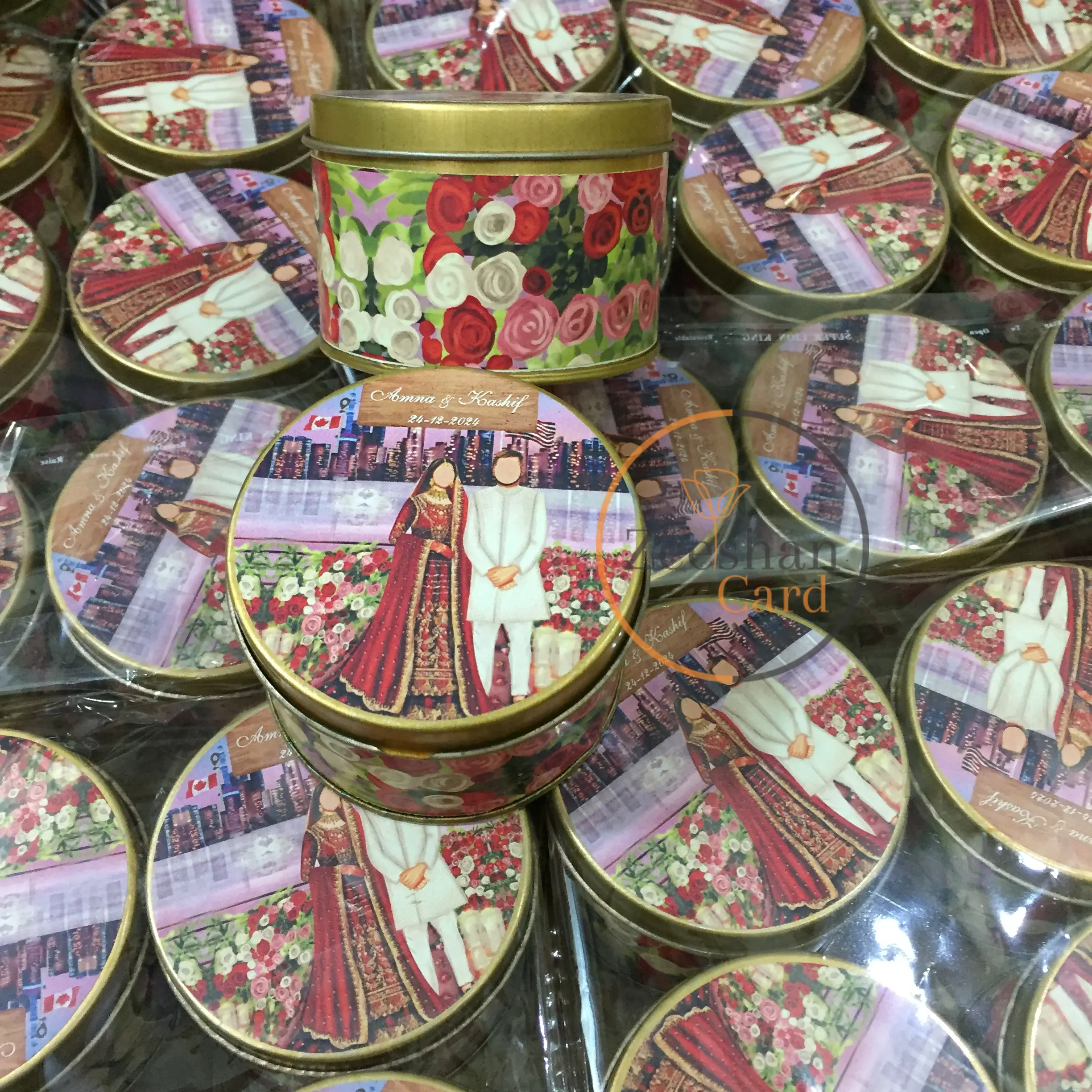 Couple Flowers Tin Boxes Couple Flowers Tin Boxes