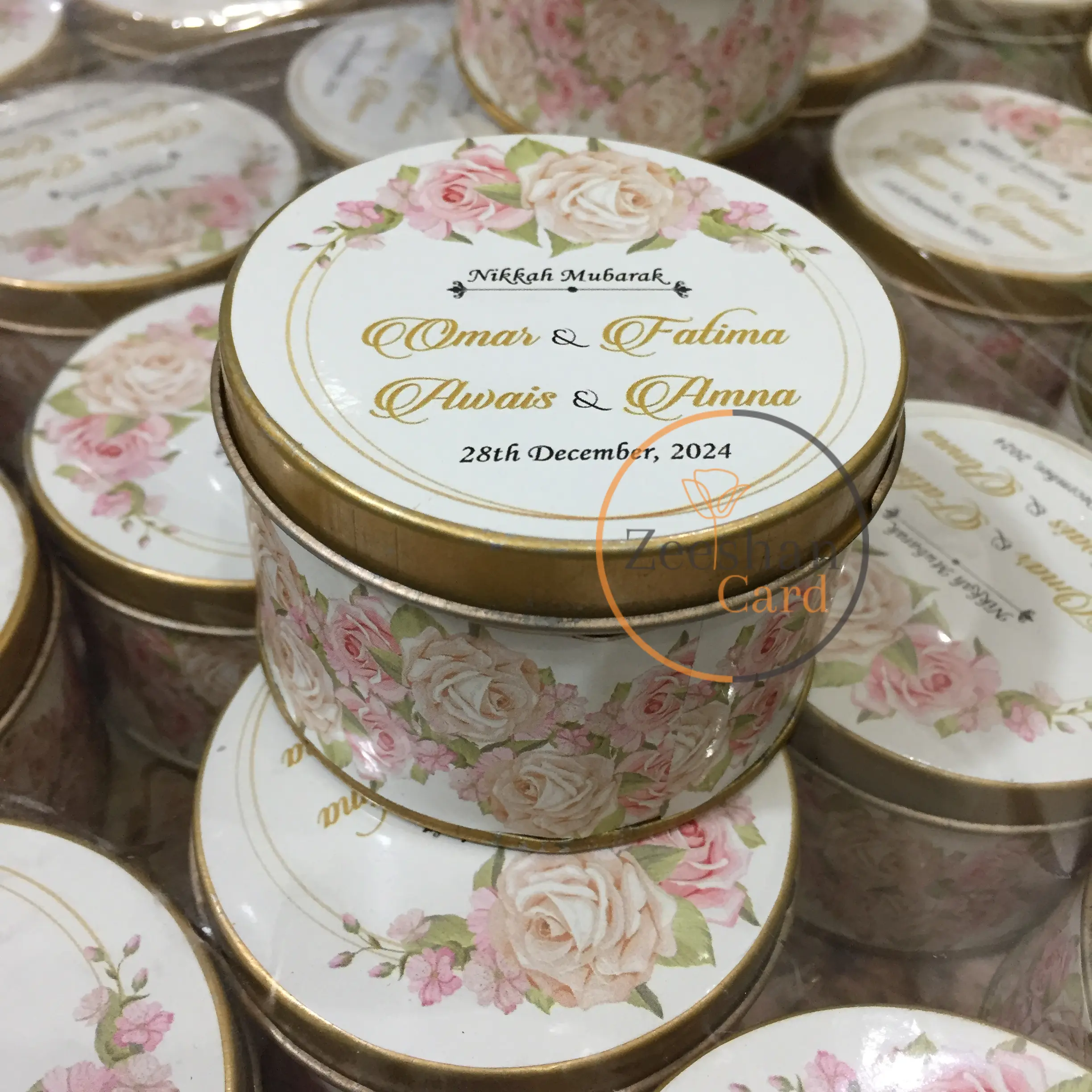 New Pink Flower Tin Box New Pink Flower Tin Box