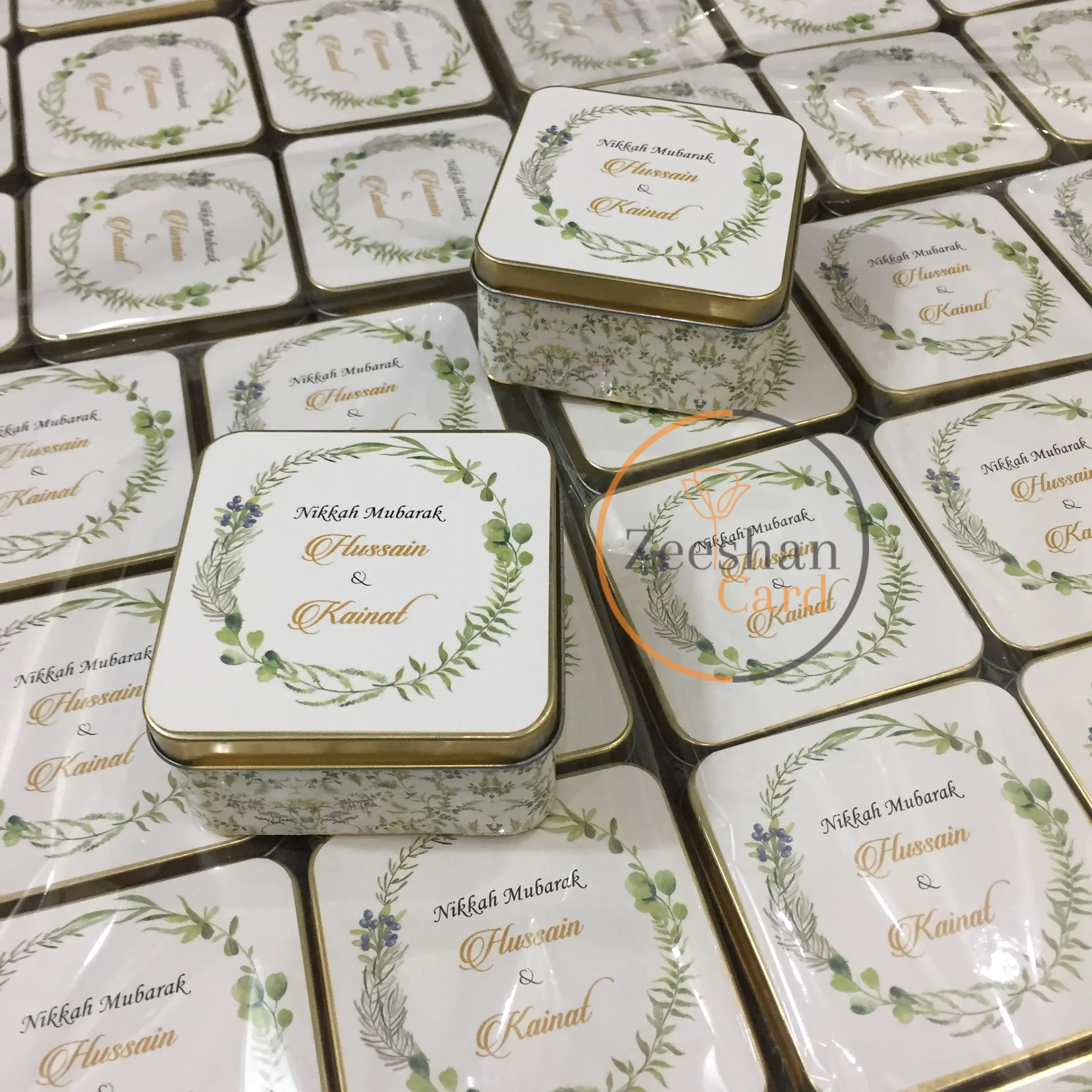 New Green Design Square Tin Box New Green Design Square Tin Box