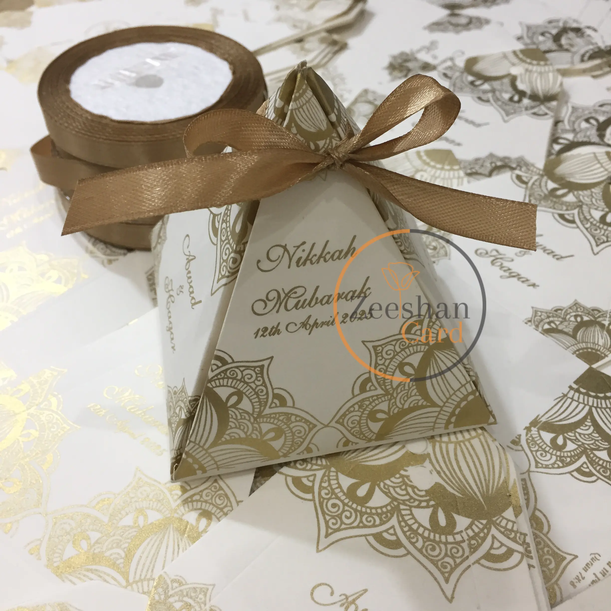 Pyramid Box With Ribbon Pyramid Box With Ribbon