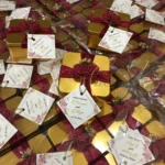 Maroon Flower And Ribbon With Tag