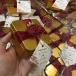 Maroon Flower And Ribbon With Tag