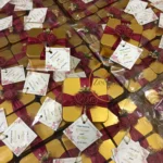 Maroon Flower And Ribbon With Tag