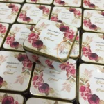 Maroon Flower Square Design