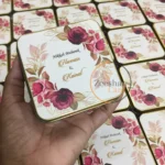 Maroon Flower Square Design