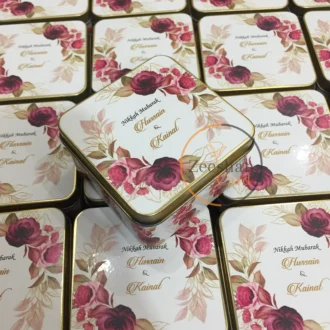 Maroon Flower Square Design