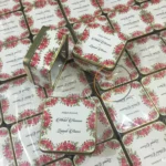 Red Floral Design Square Tin Box