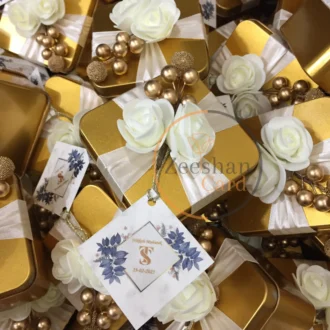 New Flower And Stamen Tin Box With Tag