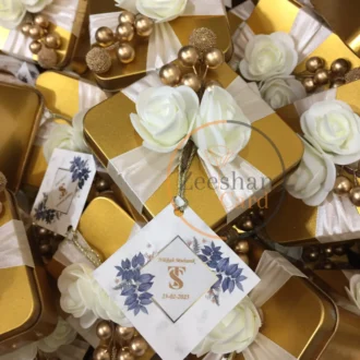 New Flower And Stamen Tin Box With Tag