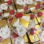 Red Flower And Ribbon Tag Tin Box