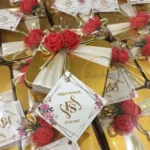 Red Flower And Ribbon Tag Tin Box