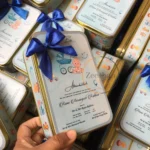 Baby Announcement Tin Box With Bow