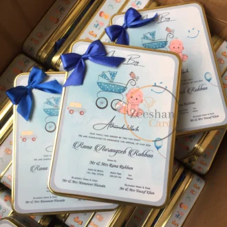 Baby Announcement 1kg Tin Box With Bow