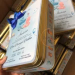 Baby Announcement 1kg Tin Box With Bow