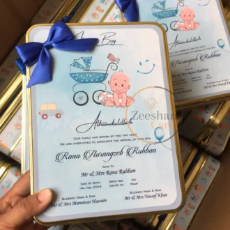 Baby Announcement 1kg Tin Box With Bow