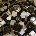 Black Flowers Box With Tag