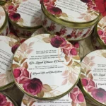 Mehroon Flower Printed Half Kg Tin Box