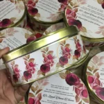 Mehroon Flower Printed Half Kg Tin Box