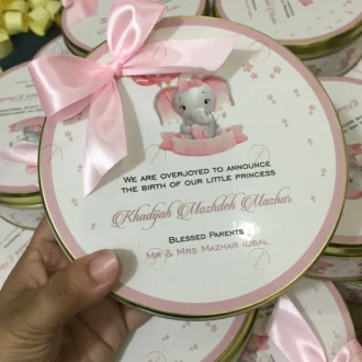 Baby Girl Half Kg Tin Box Bow