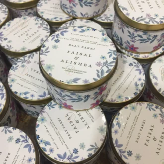 New Blue Flowers Print Tin Box