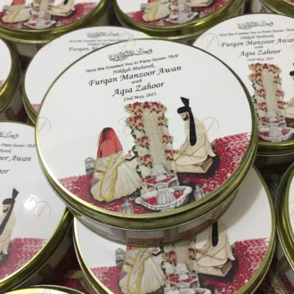 Nikkah Mubarak Half Kg Couple Design Tin Box